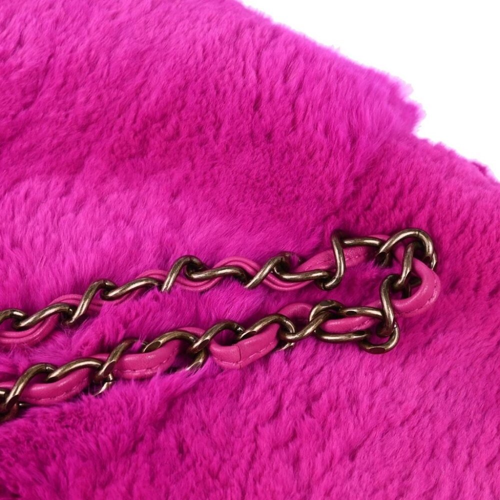 Chanel Pink Fur Chain Shoulder Bag 143554 - Picture 9 of 11